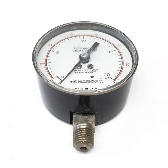 Ashcroft 0-35 PSI Pressure Gauge 1190A NOS