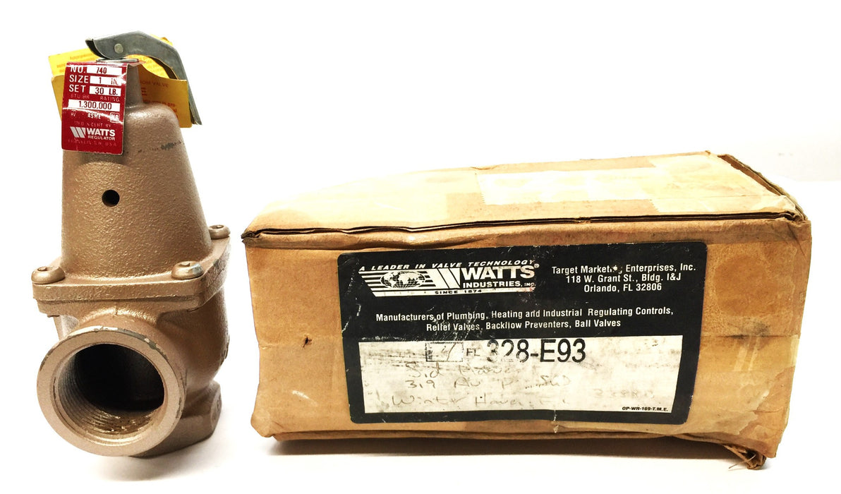 Watts Water Pressure Safety Inlet Valve 1" In x 1-1/4" Out 740 030 (328-E93) NOS