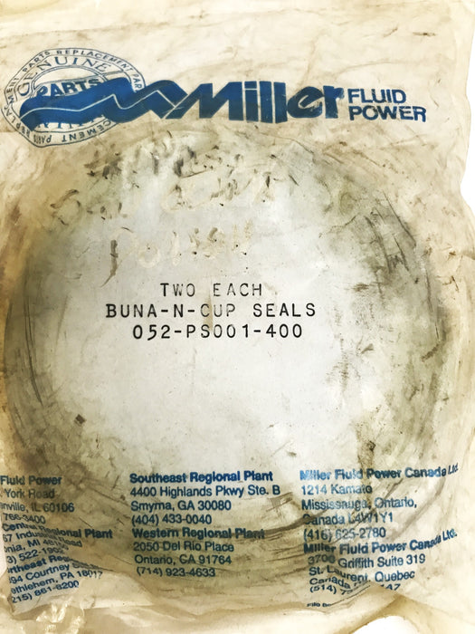 Miller Buna-N-Cup Seals, Bag of 2, 052-PS001-400 NOS