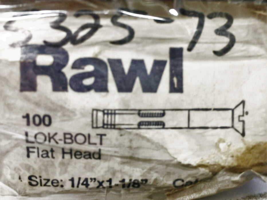 Rawl 1/4" x 1-1/8" Flat Head Lok-Bolt 5325-73 (100pcs) NOS