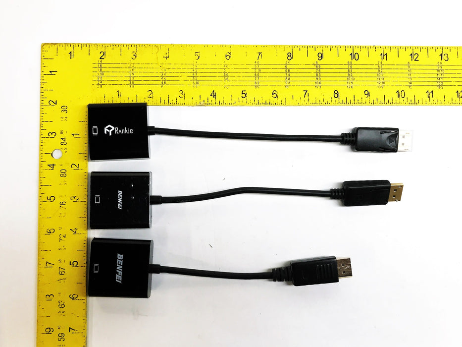 Benfei/Rankie Display Port to VGA Adapter DANBNBC084 [Lot of 3] NOS