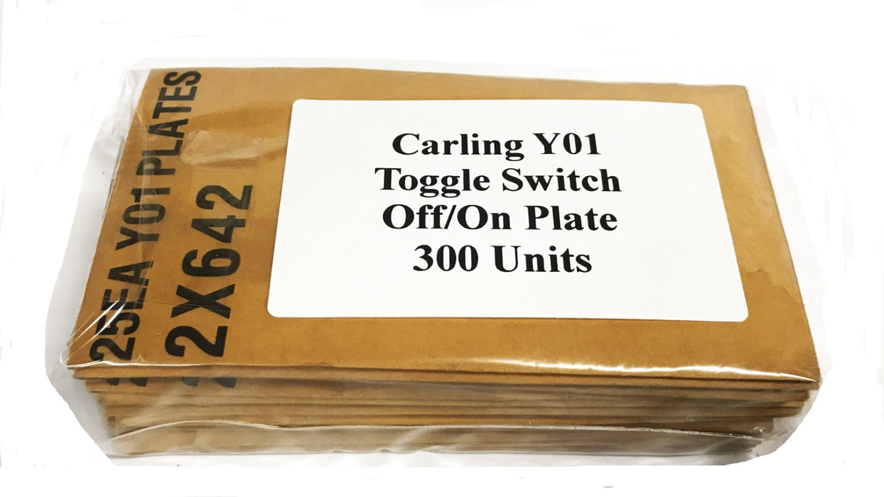 Carling Toggle Switch Off/On Plate Y01 [Lot of 300] NOS