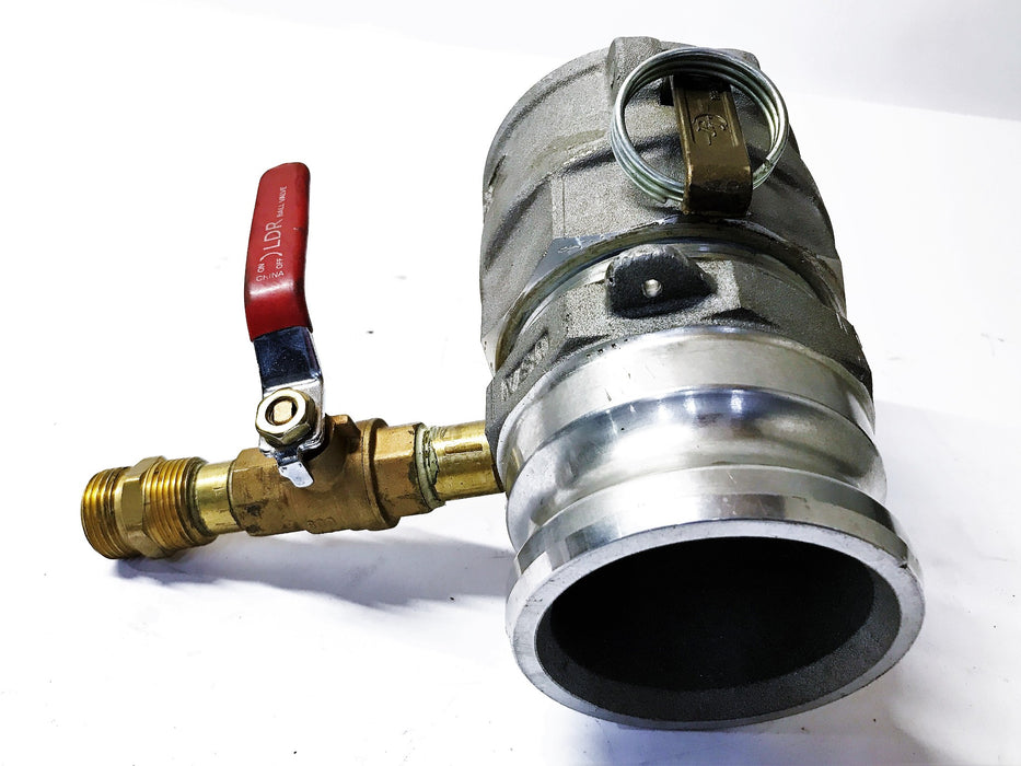 PT 4 inch Tanker Hose Nozzle-Connector with LDR 1 inch On-Off Ball Valve 30D NOS