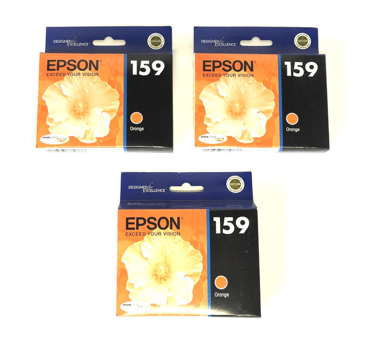 Epson 159 Orange Ink Cartridge T159920 [Lot of 3] NOS