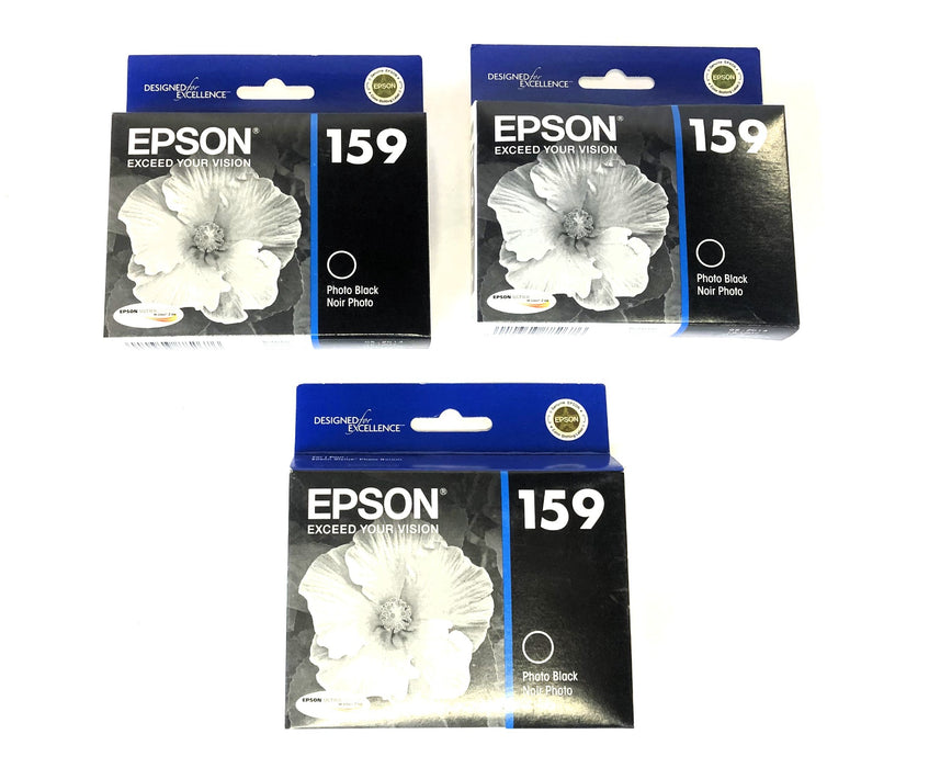 Epson 159 Photo Black Ink Cartridge T159120 [Lot of 3] NOS