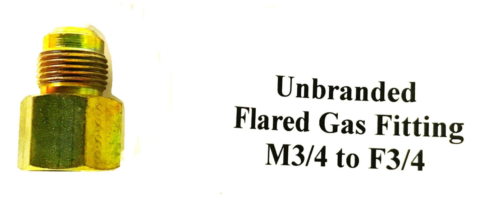 Unbranded Brass Male to Female  3/4 Inch Flared Gas Fitting [Lot of 6] NOS
