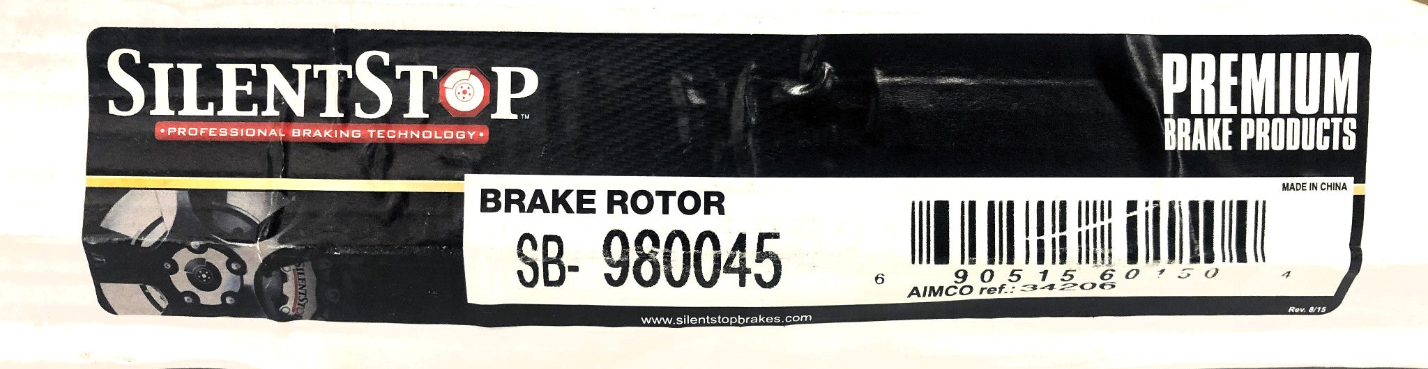 Silent Stop Rear Brake Disc Rotor SB-980045 NOS