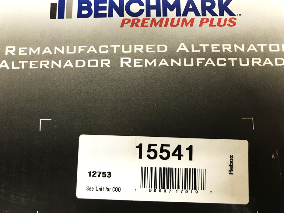 Benchmark/Remy Remanufactured Alternator 15541/12753 REMANUFACTURED