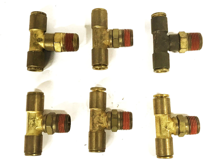 Unbranded Brass 3-Way Brass Tee 5-8 Male to 3/8 Slip Lock [Lot of 6] NOS
