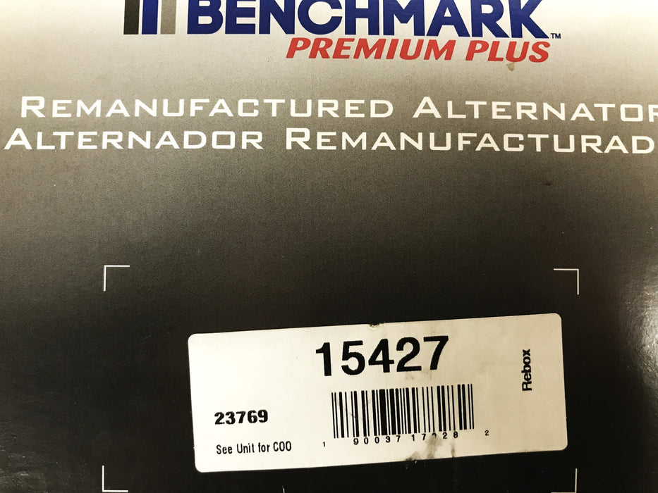 Benchmark/Remy Remanufactured Alternator 15427/23769 REMANUFACTURED
