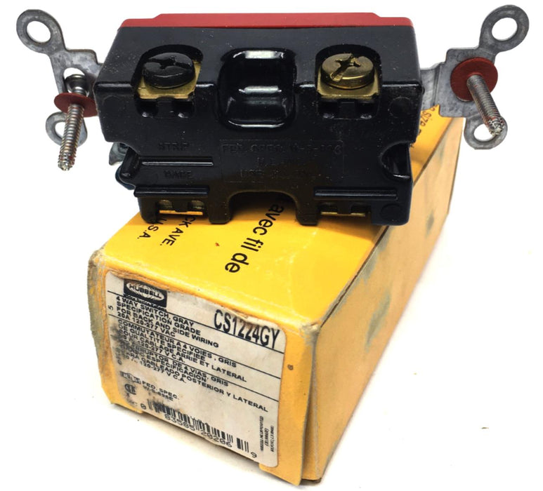 HUBBELL CS1224GY 4-Way General Purpose Heavy Duty Toggle Switch 120/277 VAC 20 A