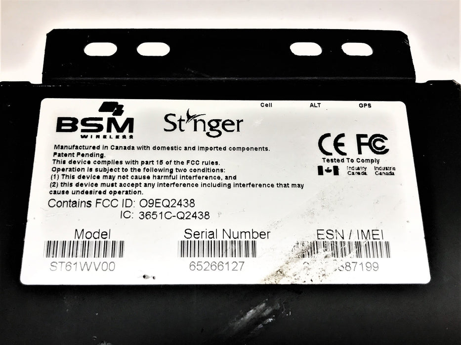 BSM Wireless Stinger Fleet Management ST61WV00 USED