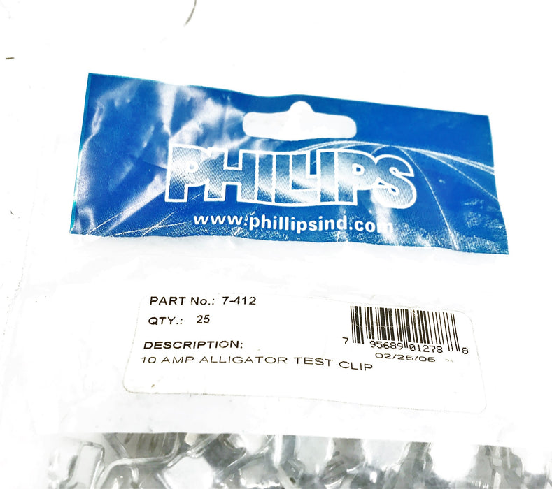 Phillips Industrial 10A Alligator Test Clip 7-412 [Lot of 25] NOS