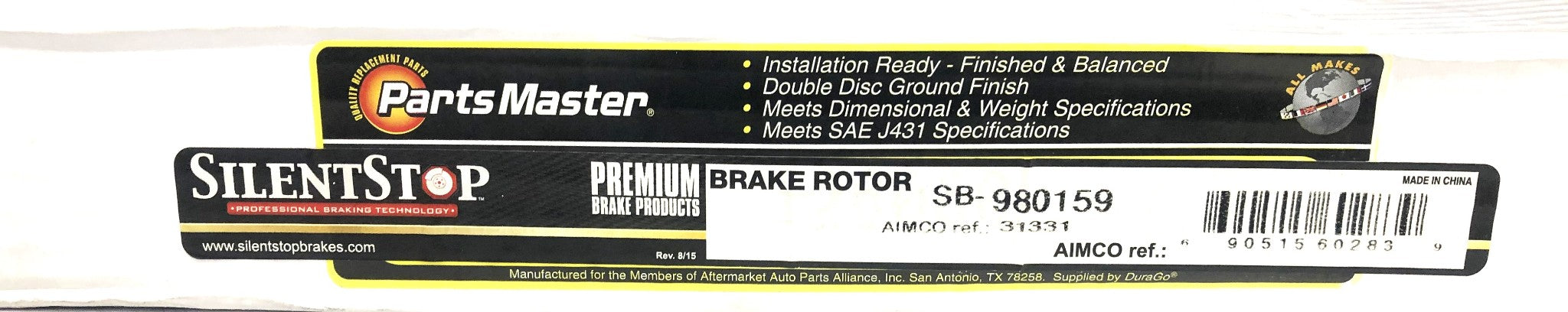 Silent Stop Parts Master Front Brake Disc Rotor SB-980159 NOS