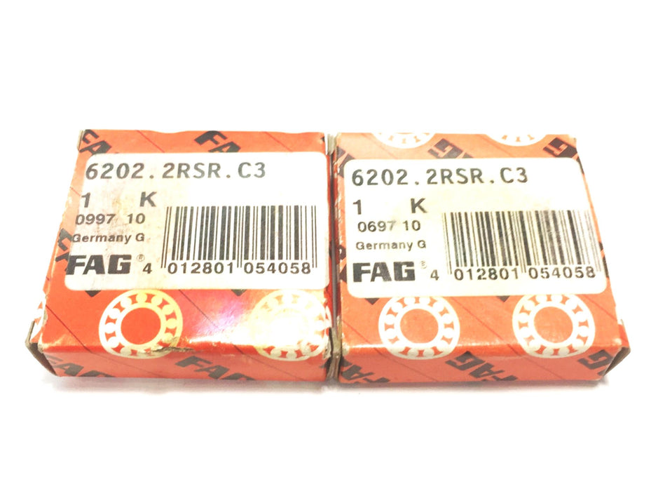 FAG Roller Bearing 6202.2RSR.C3 [Lot of 2] NOS