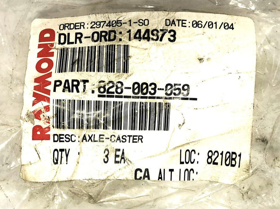 Raymond Caster Axle 828-003-059 NOS