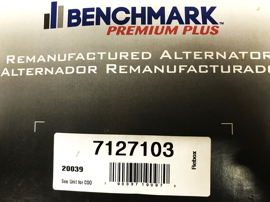 Benchmark/Remy Remanufactured Alternator 7127103/20039 REMANUFACTURED