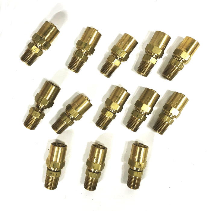Dixon Brass Hose Fitting 1/4 inch Male x 1/2 Female DX1834084K [Lot of 13] NOS