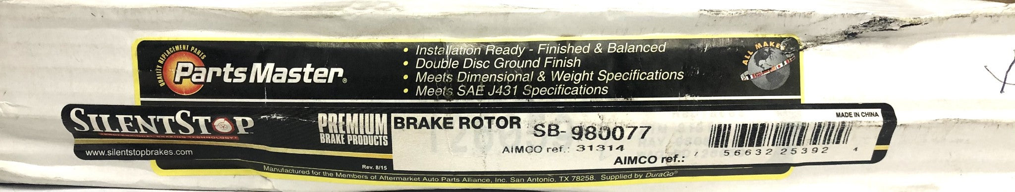Silent Stop Parts Master Front Brake Disc Rotor SB-980077 NOS