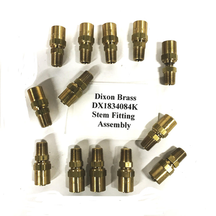 Dixon Brass Hose Fitting 1/4 inch Male x 1/2 Female DX1834084K [Lot of 13] NOS
