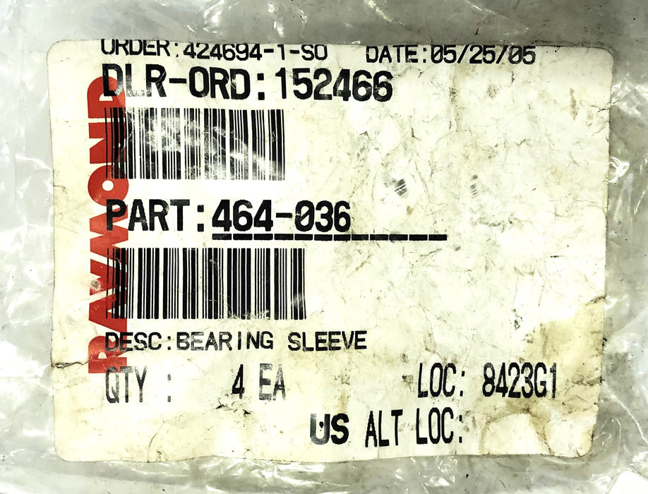 Raymond Bearing Sleeve 464-036 [Lot of 4] NOS