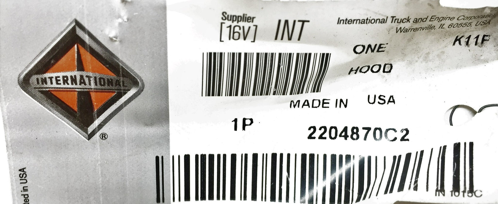 International/Navistar Hood OEM 2204870C1 NOS
