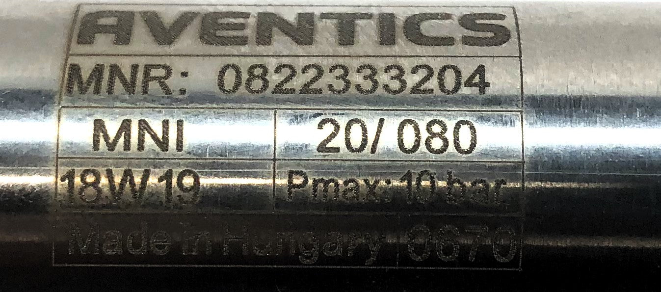 Aventics 10 Bar Pmax Pneumatic Cylinder 0822333204 NOS