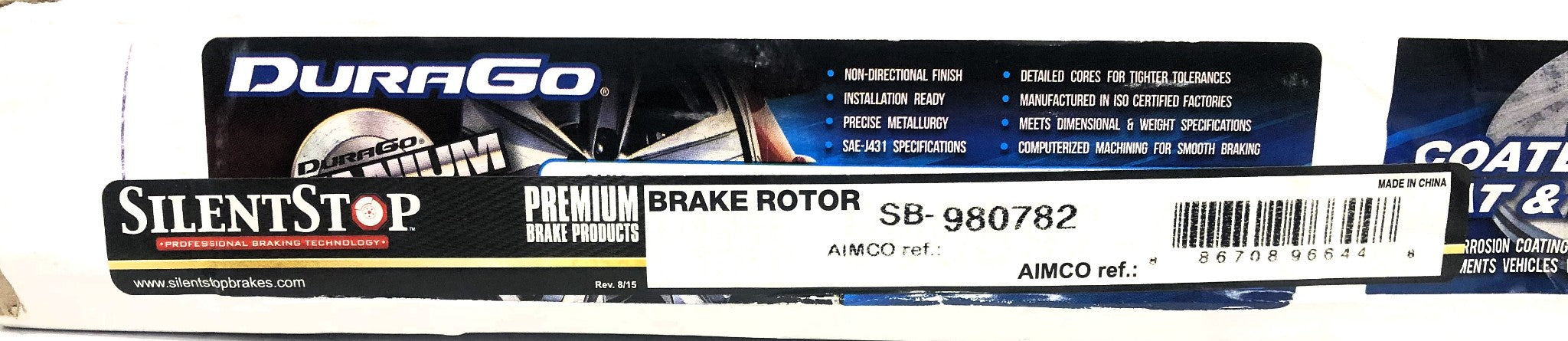 Silent Stop DuraGo Front Brake Disc Rotor SB-980782 NOS