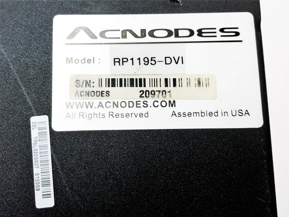 Acnodes 19" Slide-Out Rackmount Monitor (with Lock) RP1195-DVI USED