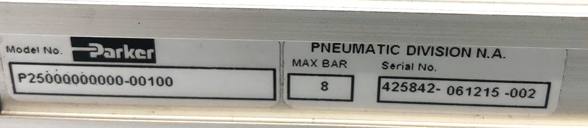Parker / Origa 8 Bar Max Rodless Pneumatic Actuator P25000000000-00100 NOS