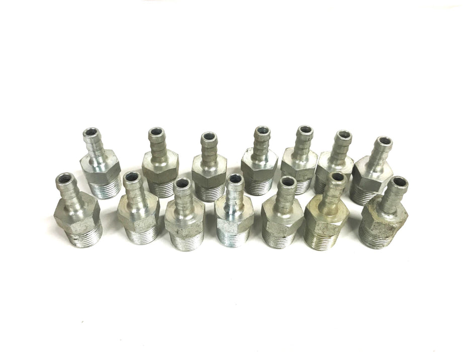Unbranded 1/4 inch Barb x 7/8 inch Hex Hose Fitting [Lot of 15] NOS