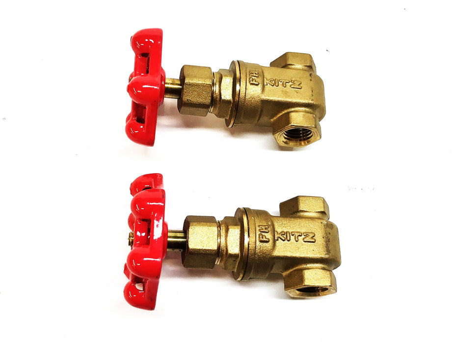 Kitz 1/4" 125 PSI Brass Stop Valve [Lot of 2] NOS