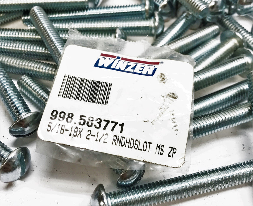 Winzer 5/16-18 x 2-1/2" Slotted Machine Screw 998-583771 [Lot of 110] NOS