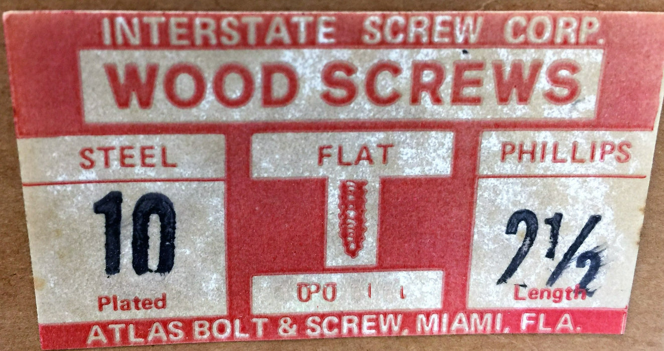 Interstate 10 X 2-1/2" Steel Plated Phillips Flat Head 5305-196 (200pcs) NOS