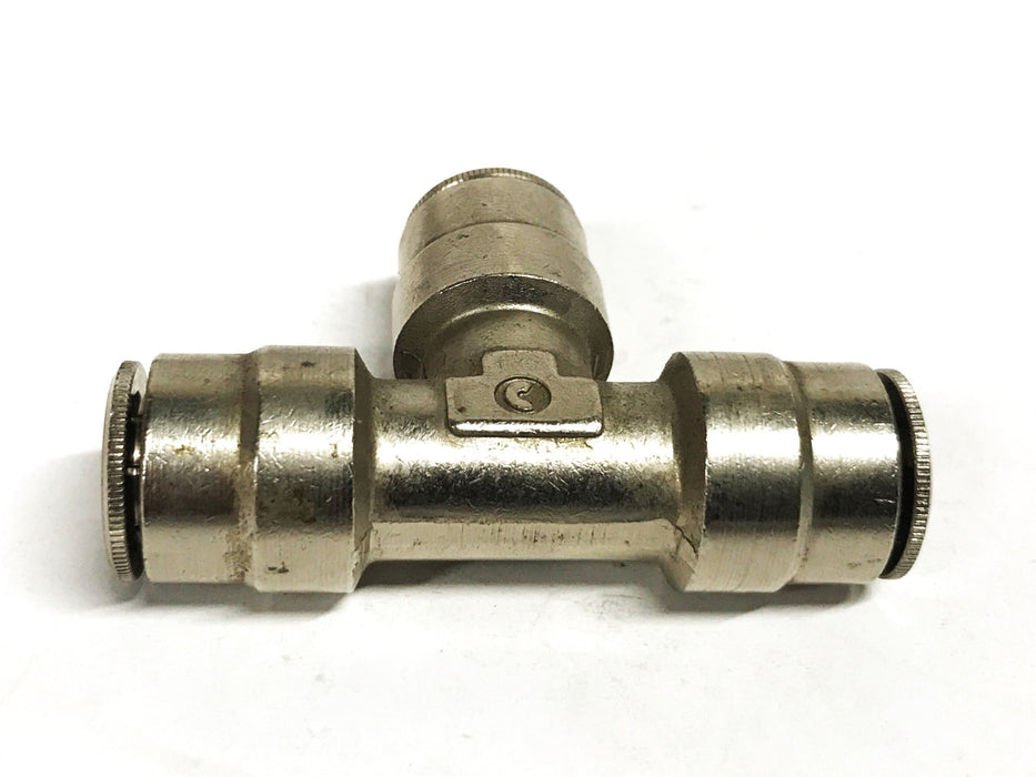 Unbranded 5/8 inch Stainless Steel Quick-Connect Union Tee Hose Fitting NOS