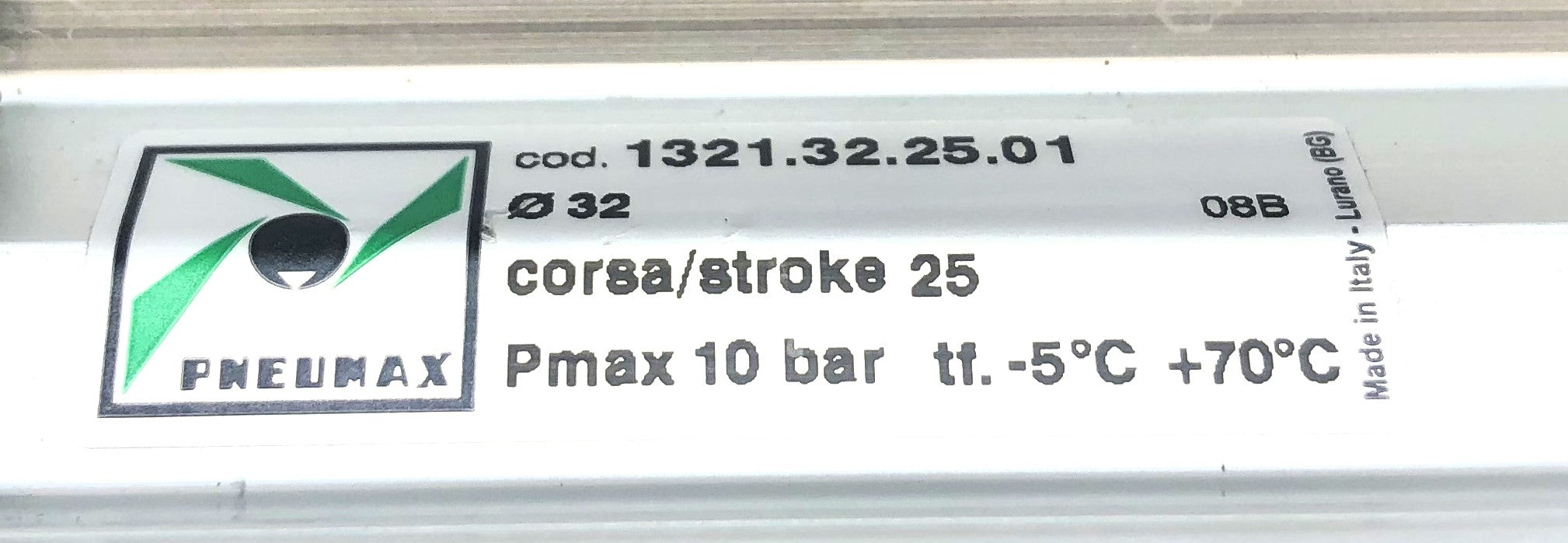 Pneumax 25 Stroke Pneumatic Cylinder 1321.32.25.01 NOS
