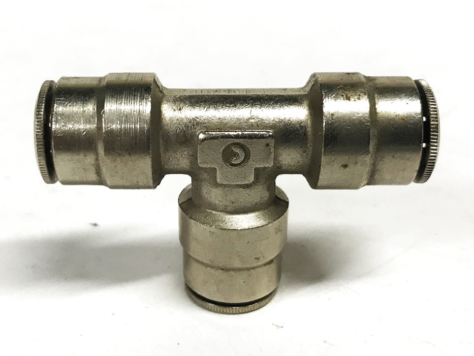 Unbranded 5/8 inch Stainless Steel Quick-Connect Union Tee Hose Fitting NOS