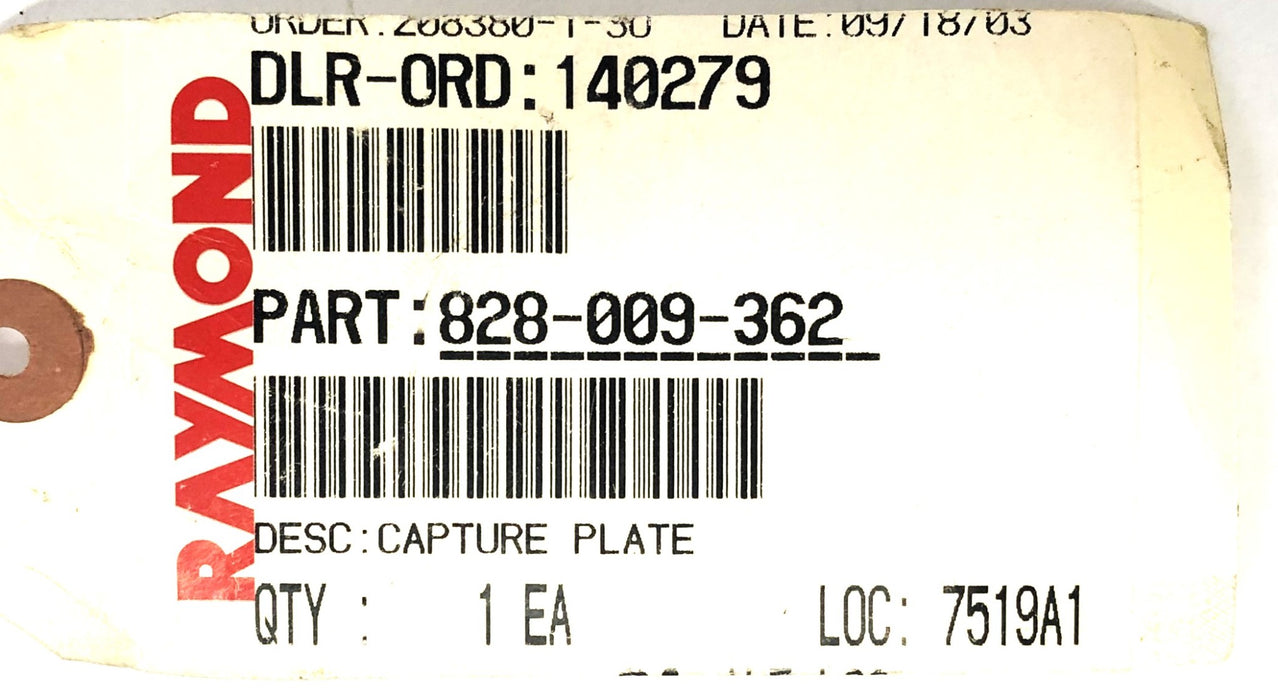 Raymond Plate 828-009-362 NOS