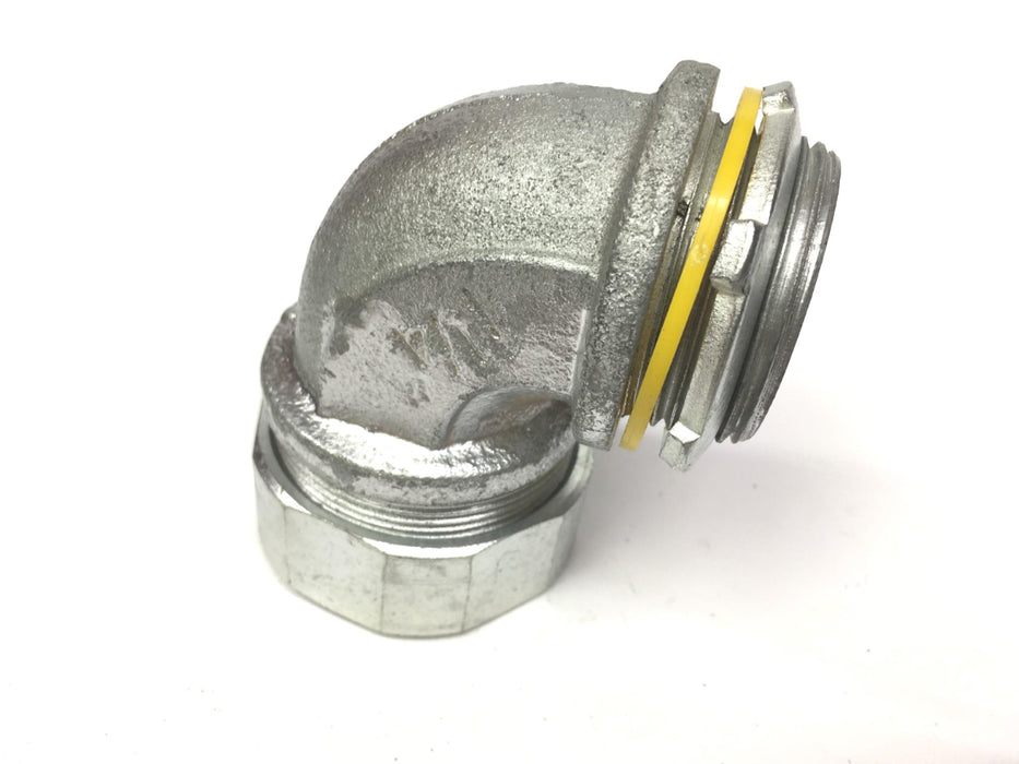 CROUSE HINDS LT12590 1 1/4" LIQUIDTIGHT 90Â° CONNECTOR NON-INSULATED NOS