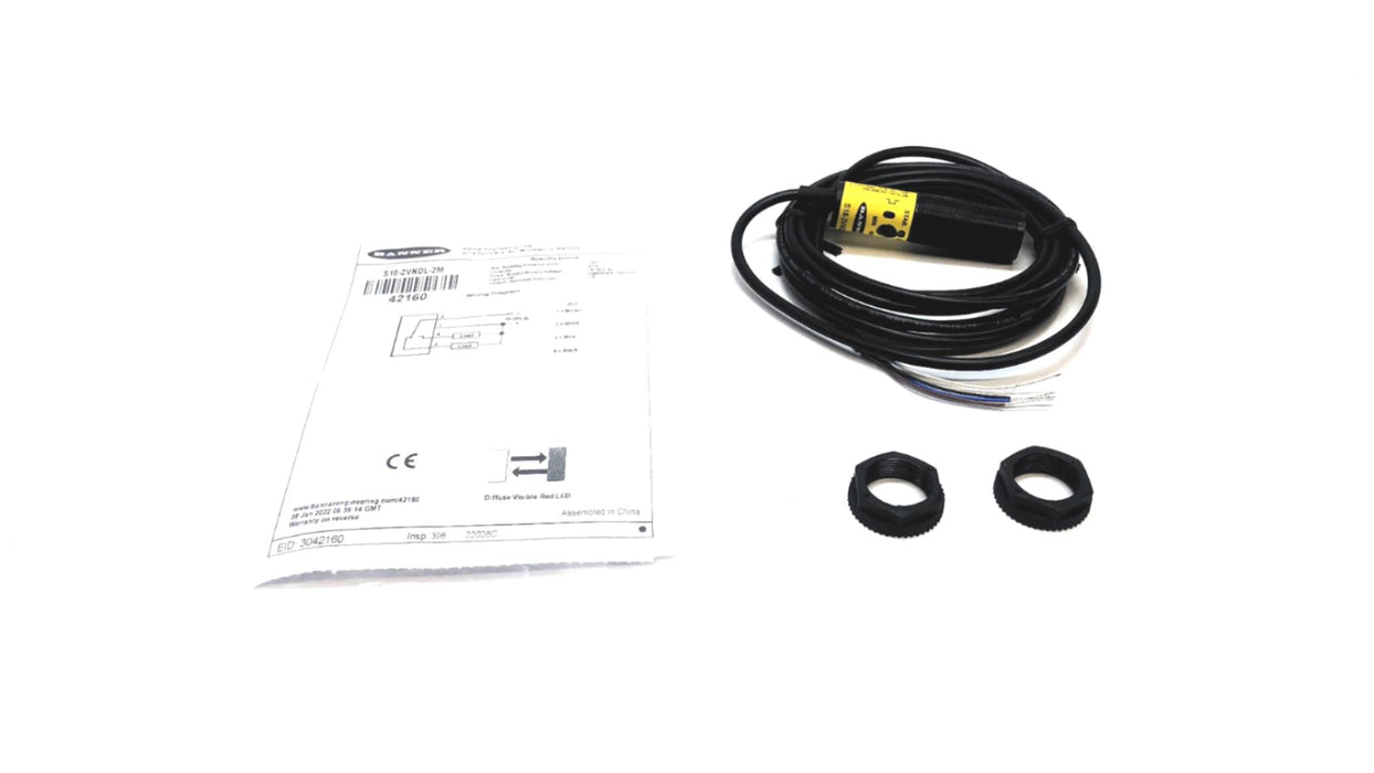 Banner Engineering Diffuse Optical Sensor S18-2VNDL-2M NOS