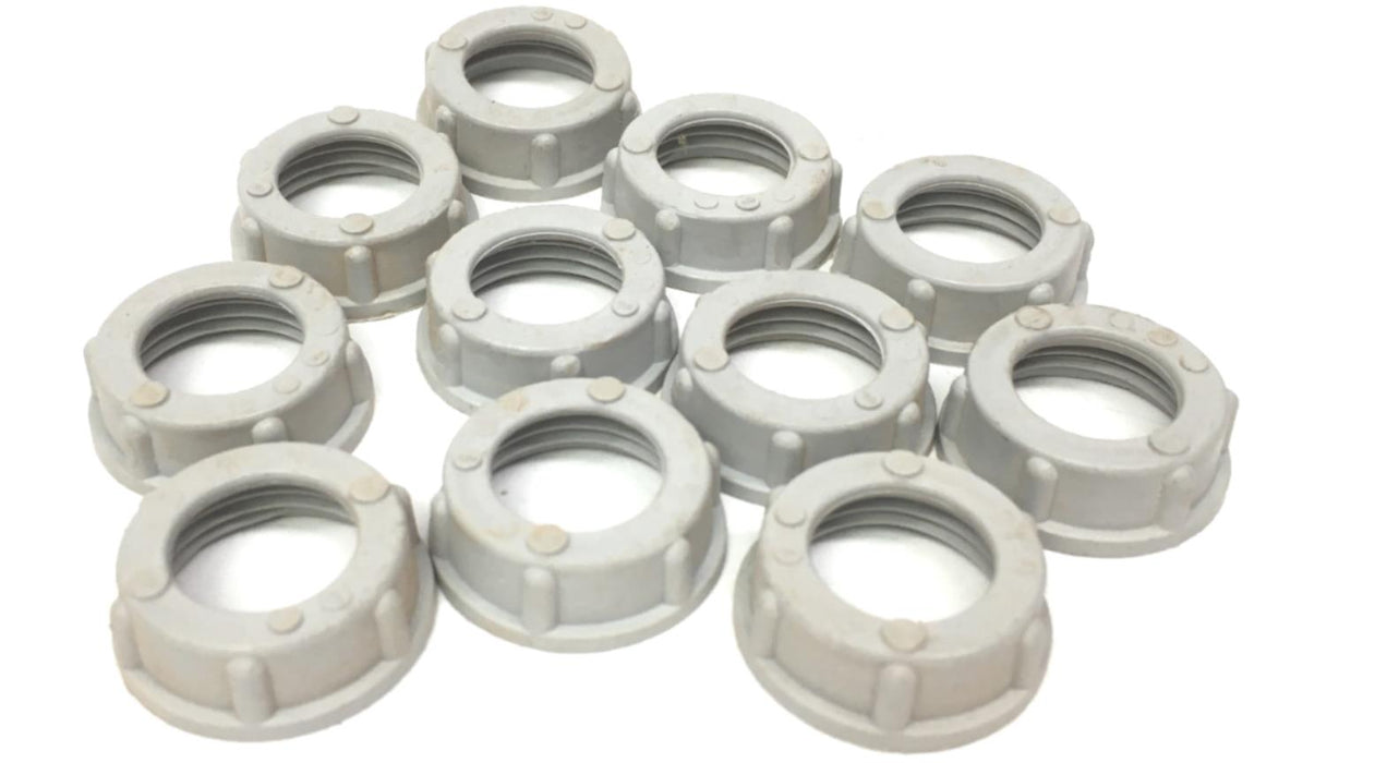 Crouse & Hinds 1/2" Conduit Bushing, Gray Plastic, Insulating LOT OF 10 NOS