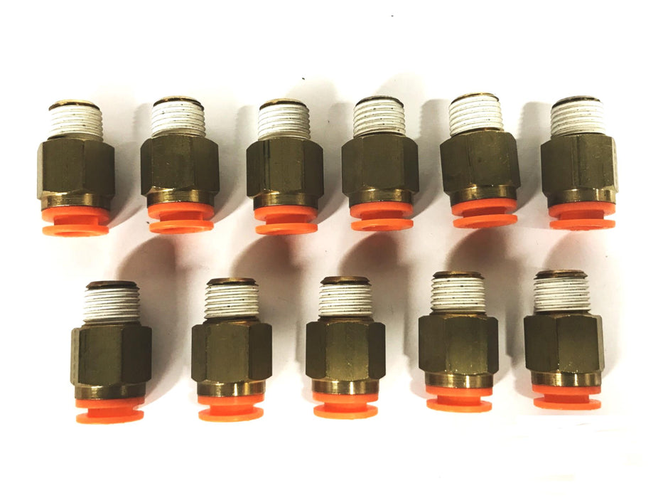 SMC Brass 3/8 Quick Connect to 1/4 Male NPT [Lot of 11] NOS
