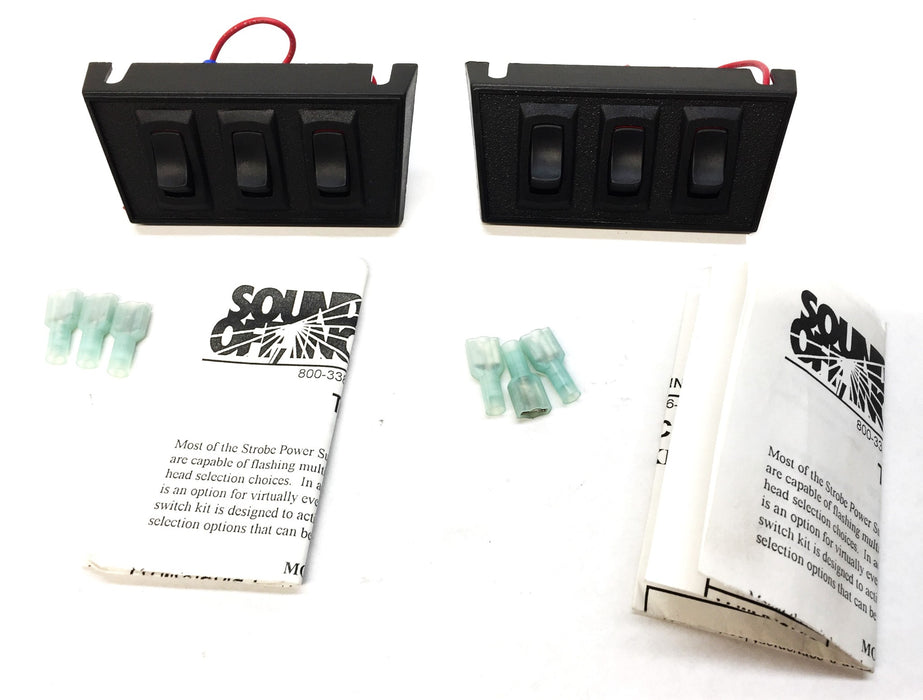 Sound Off Inc. Three Switch Control Panel PIEKPU2 [Lot of 2] NOS
