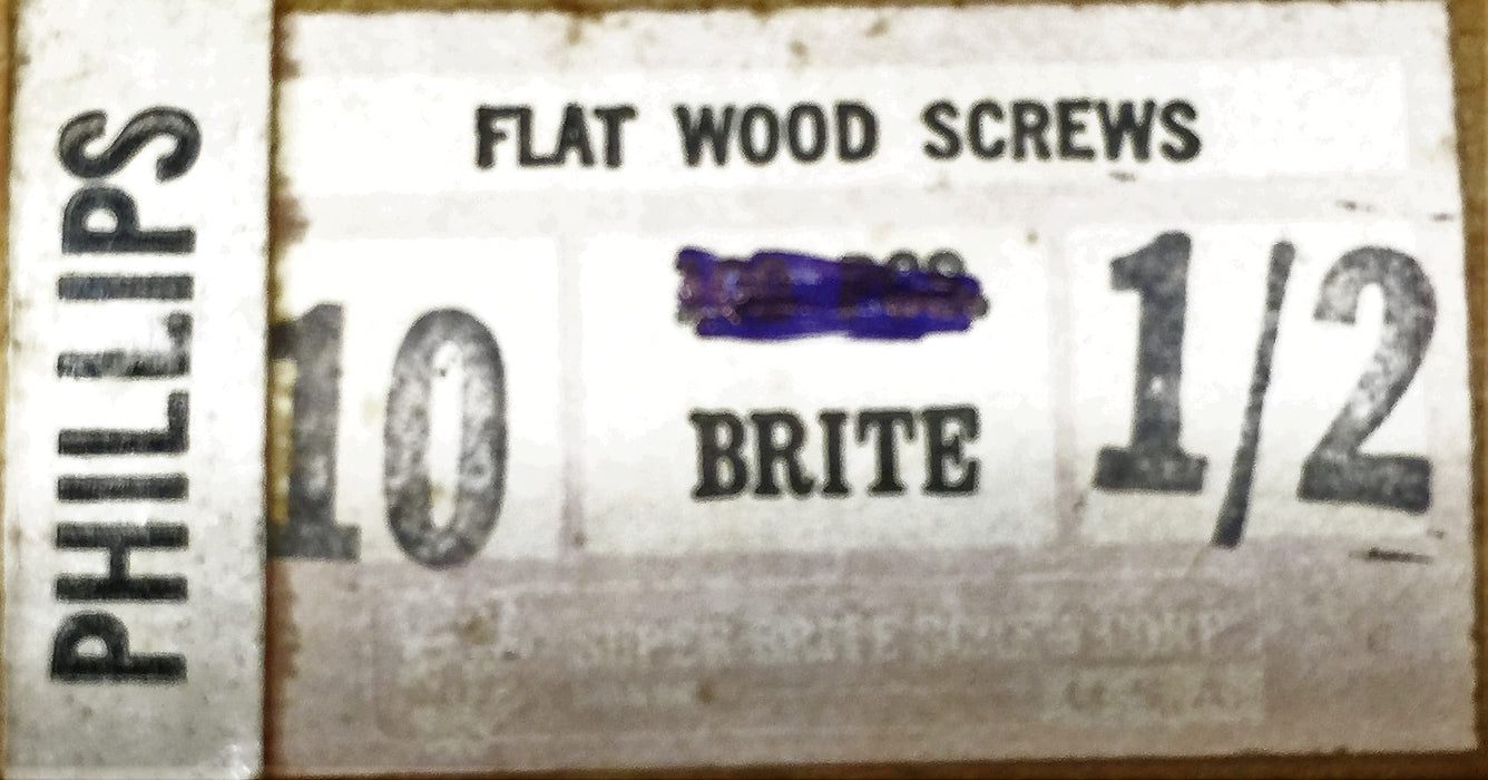 Super Brite Screw 10 X 1/2" Phillips Flat Wood Screw 5305-182 (400pcs) NOS