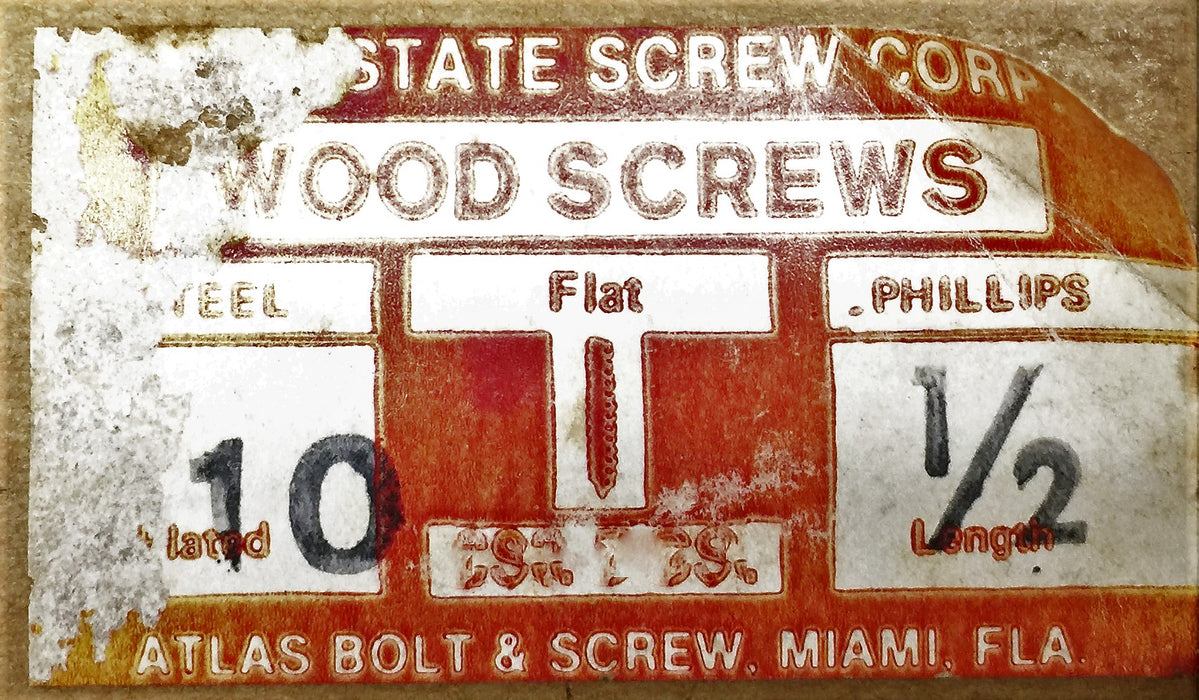 Interstate Screw 10 X 1/2" Phillips Flat Wood Screw 5305-182 (400pcs) NOS
