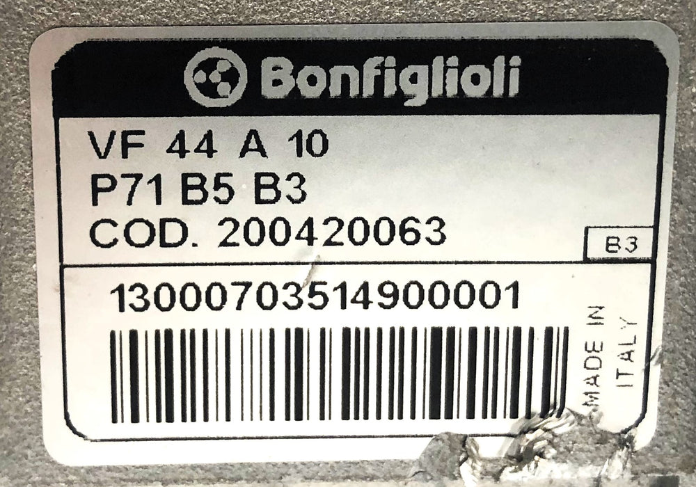 Bonfiglioli Right Angle Gearbox VF 44 A 10 P71 B5 B3 (VF44A10-P71B5B3)  NOS