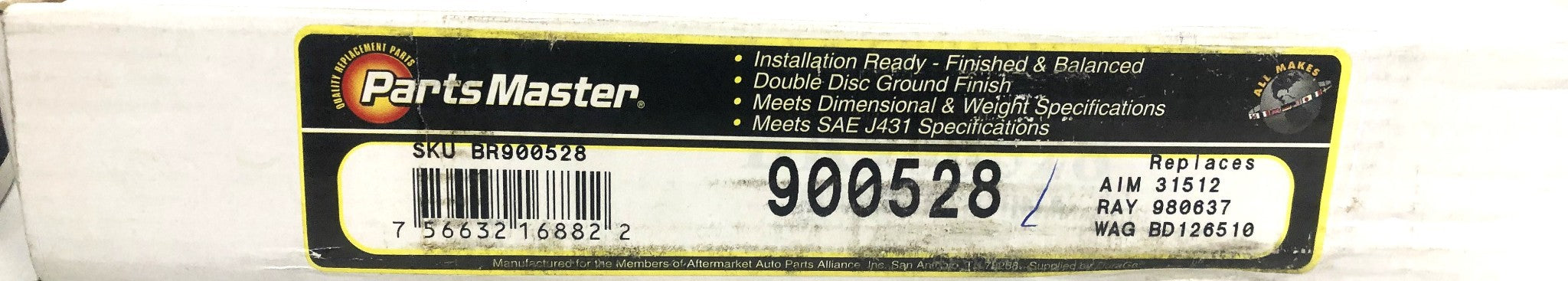 Parts Master Front disc Brake Rotor BR900528 (900528) NOS