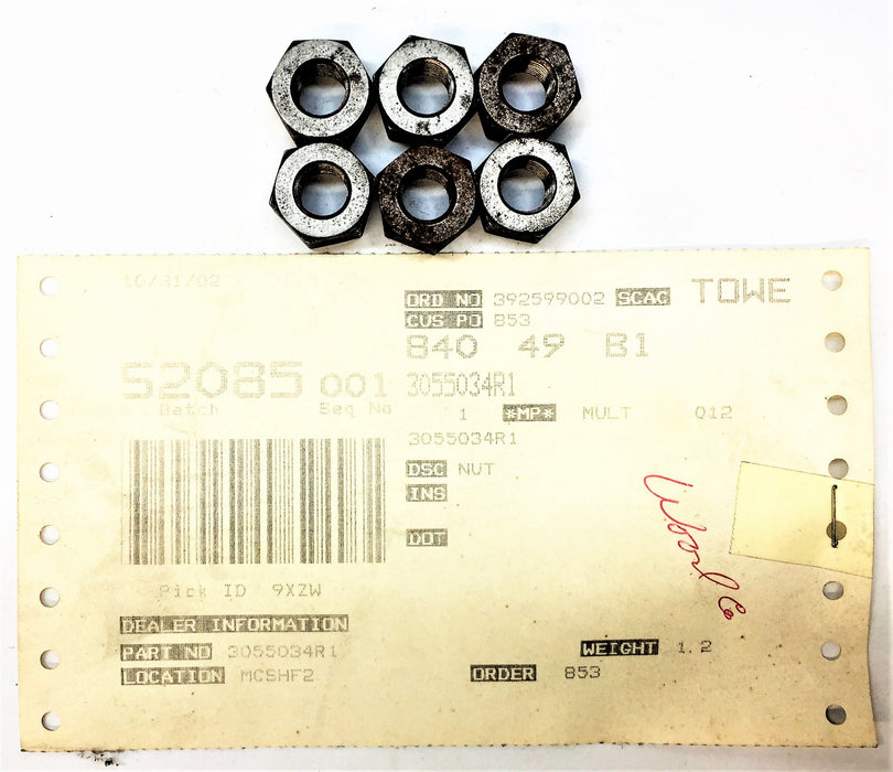 UNBRANDED Nut for Rod Bolt 3055034R1 [Lot of 6] NOS