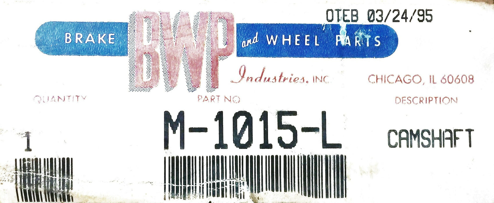 BWP Camshaft M-1015-L NOS
