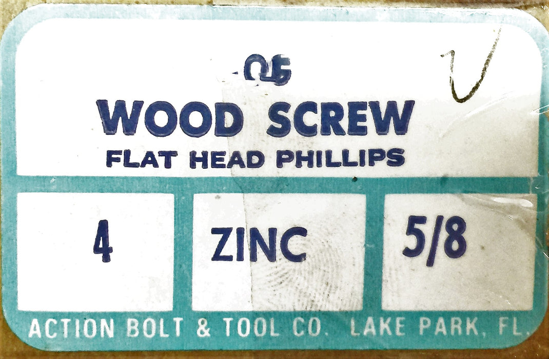 Action Bolt and Tool 4 X 5/8" Flat Head Phillip Wood Screw 5305-161 (500pcs) NOS